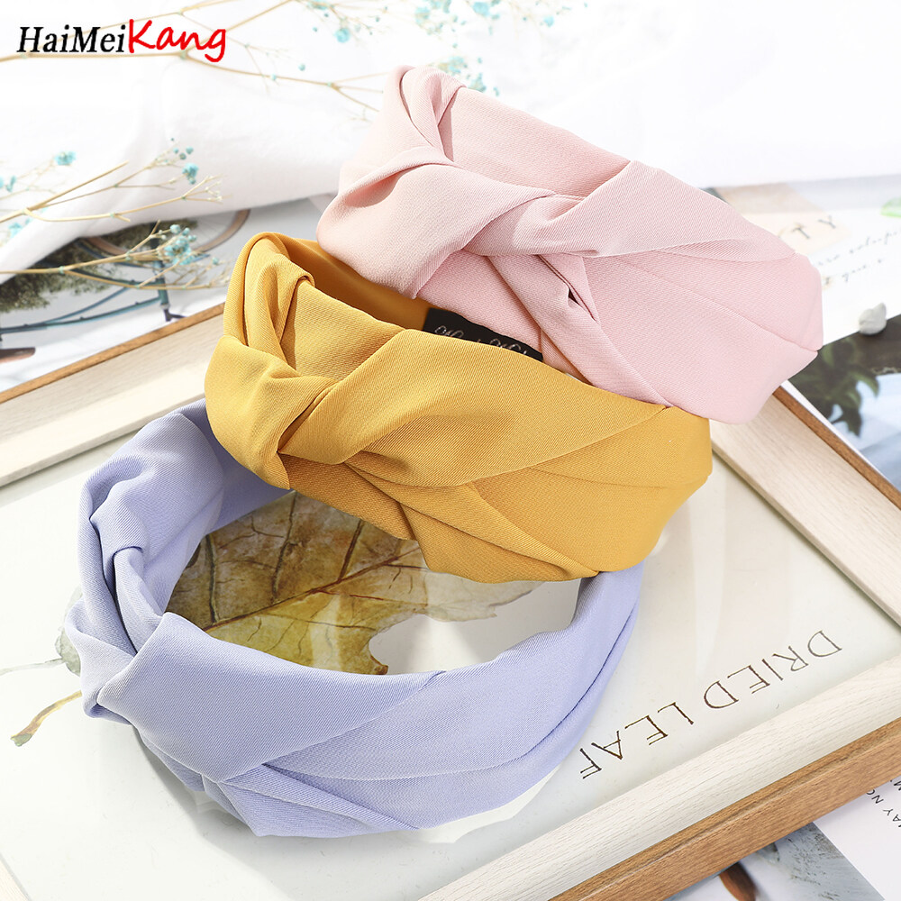 1Pc Korean Pure Color Knotted Headband Fashion Hair Band Hair Accessories