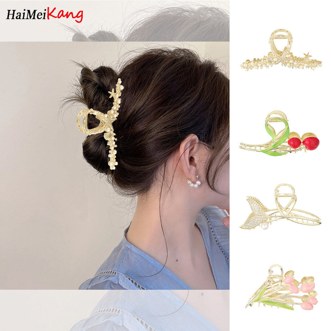 1pc Korean Fashion Creative Fruit Cherry Hair Clip Temperament Girl Small Fresh Grab Hairpin Hair Accessories for Women