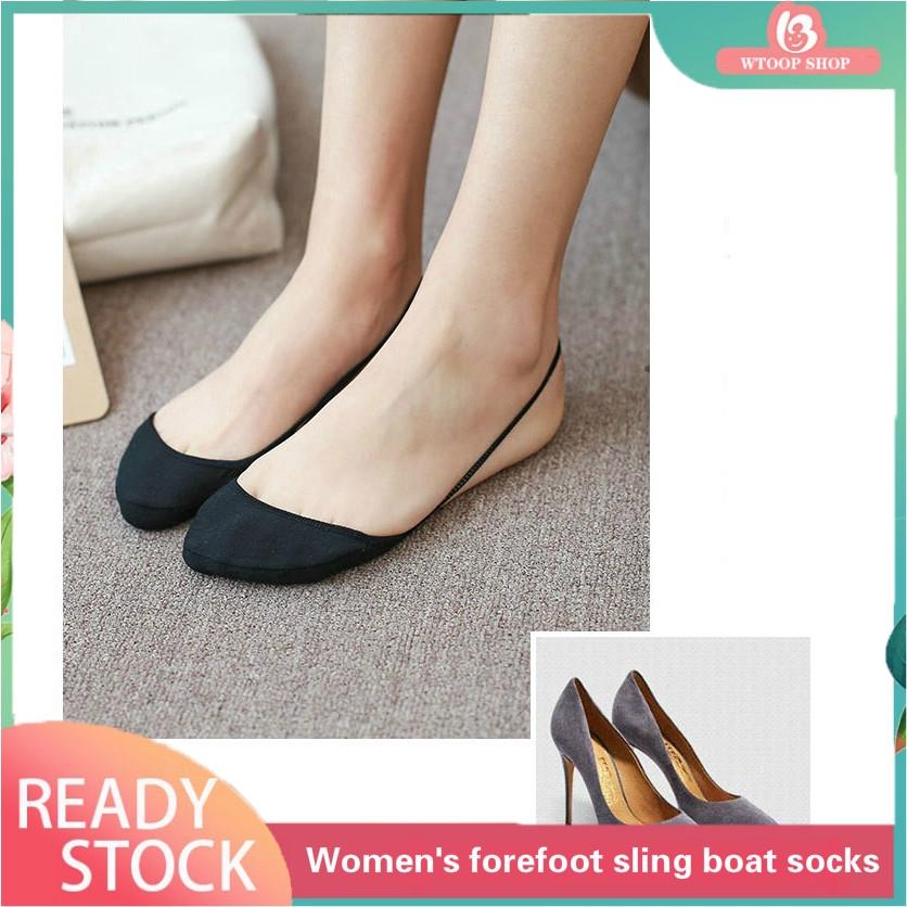 [Cutewomen2020] 5 Pairs Female Invisible Socks Half Front Foot Sling Shallow Mouth Boat Socks Super Invisible High Heels Comfortable Models