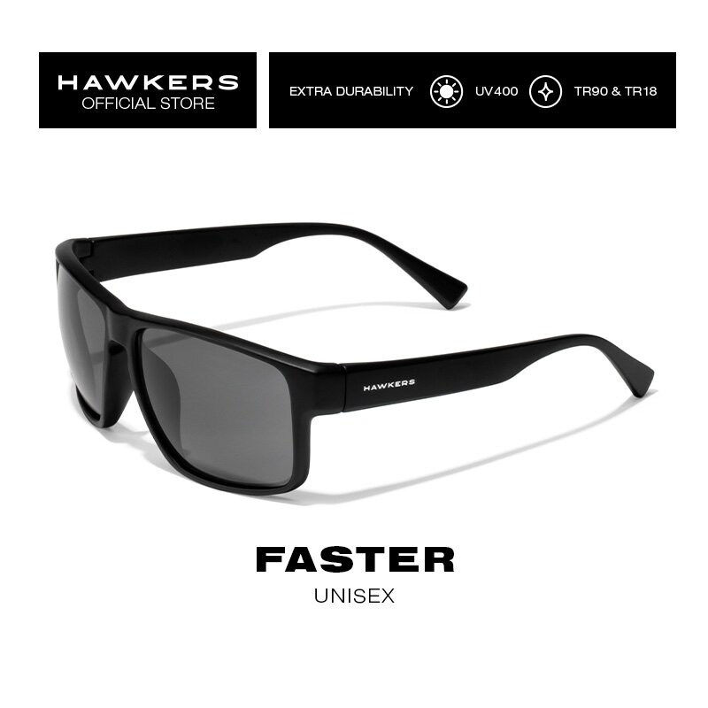 Hawkers - FASTER Black Dark Sunglasses UV400 Men Women 110001