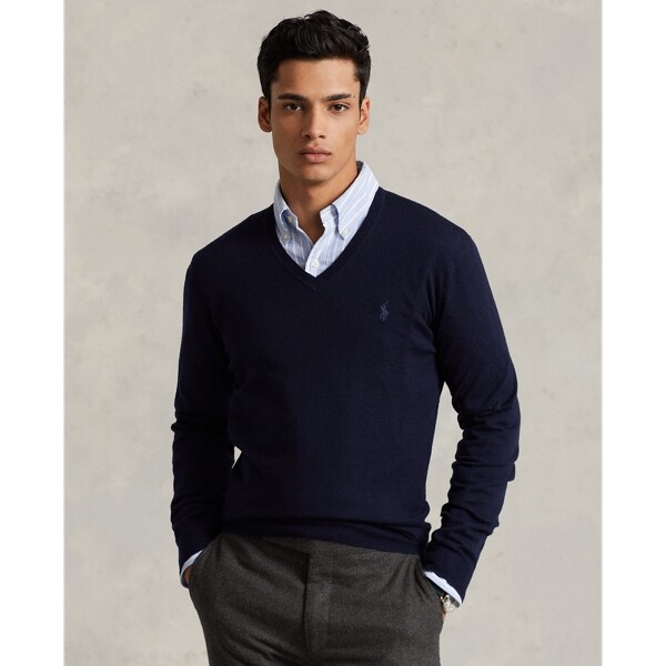 Polo Ralph Lauren Slim Fit Washable Wool V-Neck Sweater (MNPOSWE16821211400)
