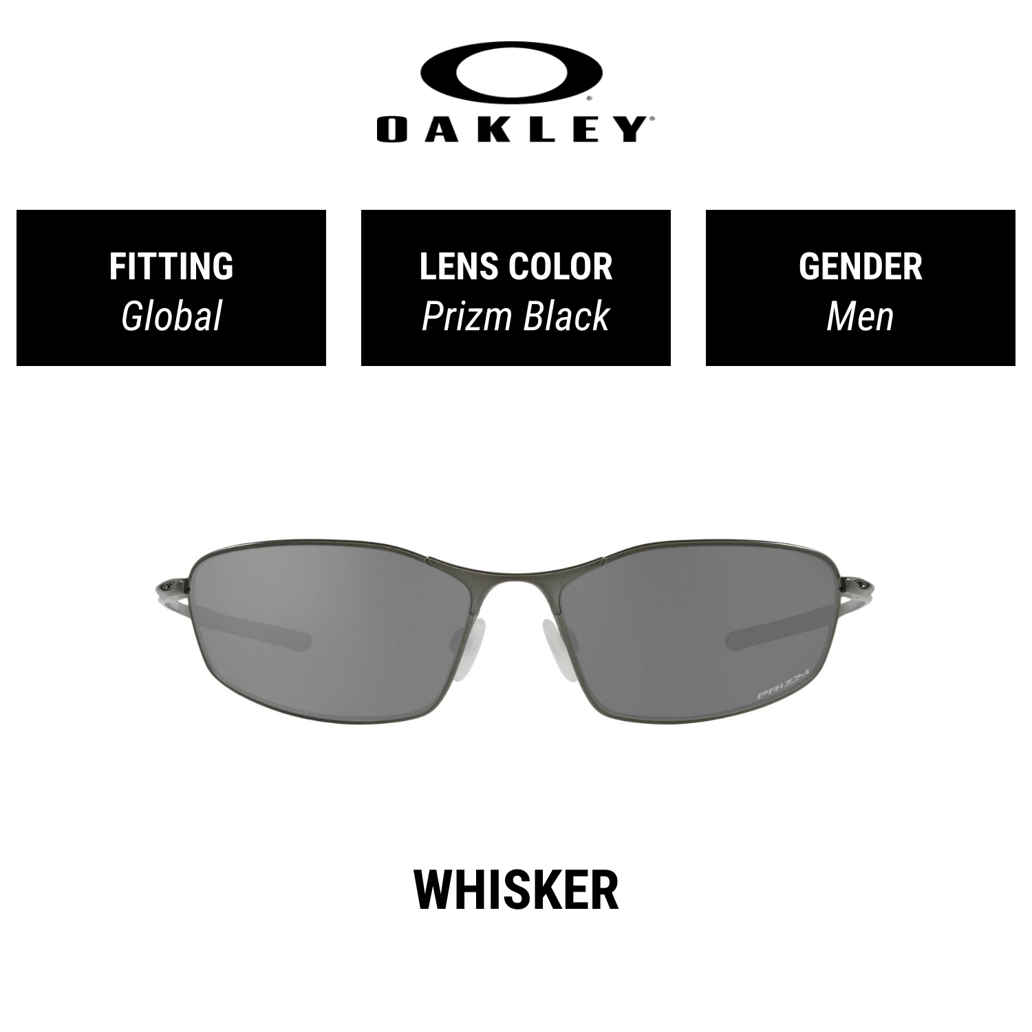 Oakley Sunglasses Whisker OO4141 414112  Men Global Fitting  Sunglasses Size 60mm