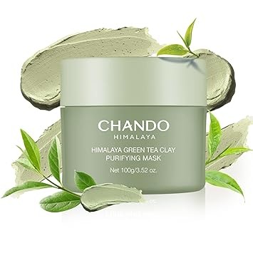 Purifying Green Tea Mask, Natural Facial Clay Mask Deep Pore Cleansing with Green Tea Extract and Portulaca Extract, for Clogged Pores, Detoxifies & Balance Oil, 3.52 fl.oz